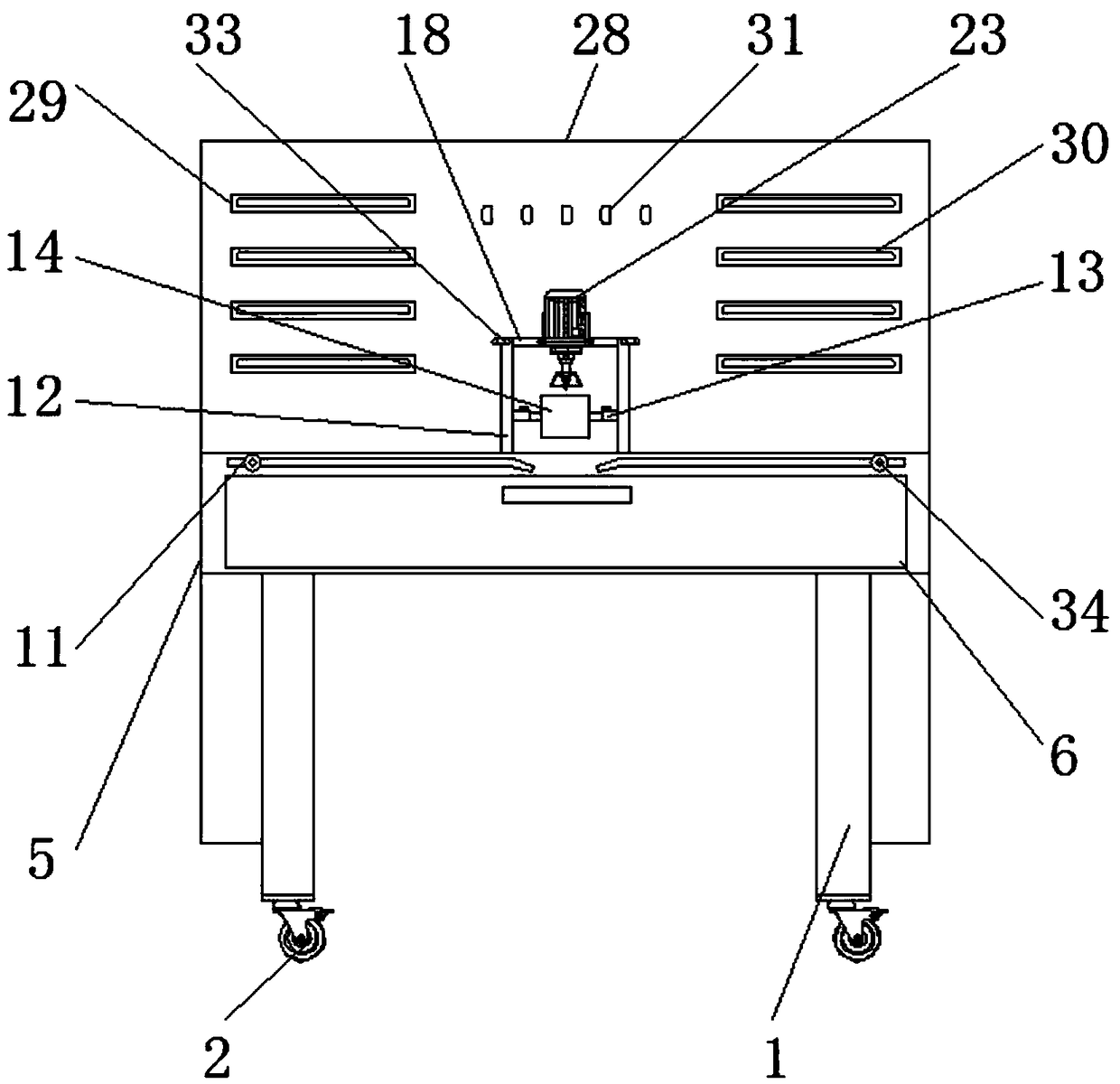 Machining table for ship fitting punching capable of preventing chip splashing