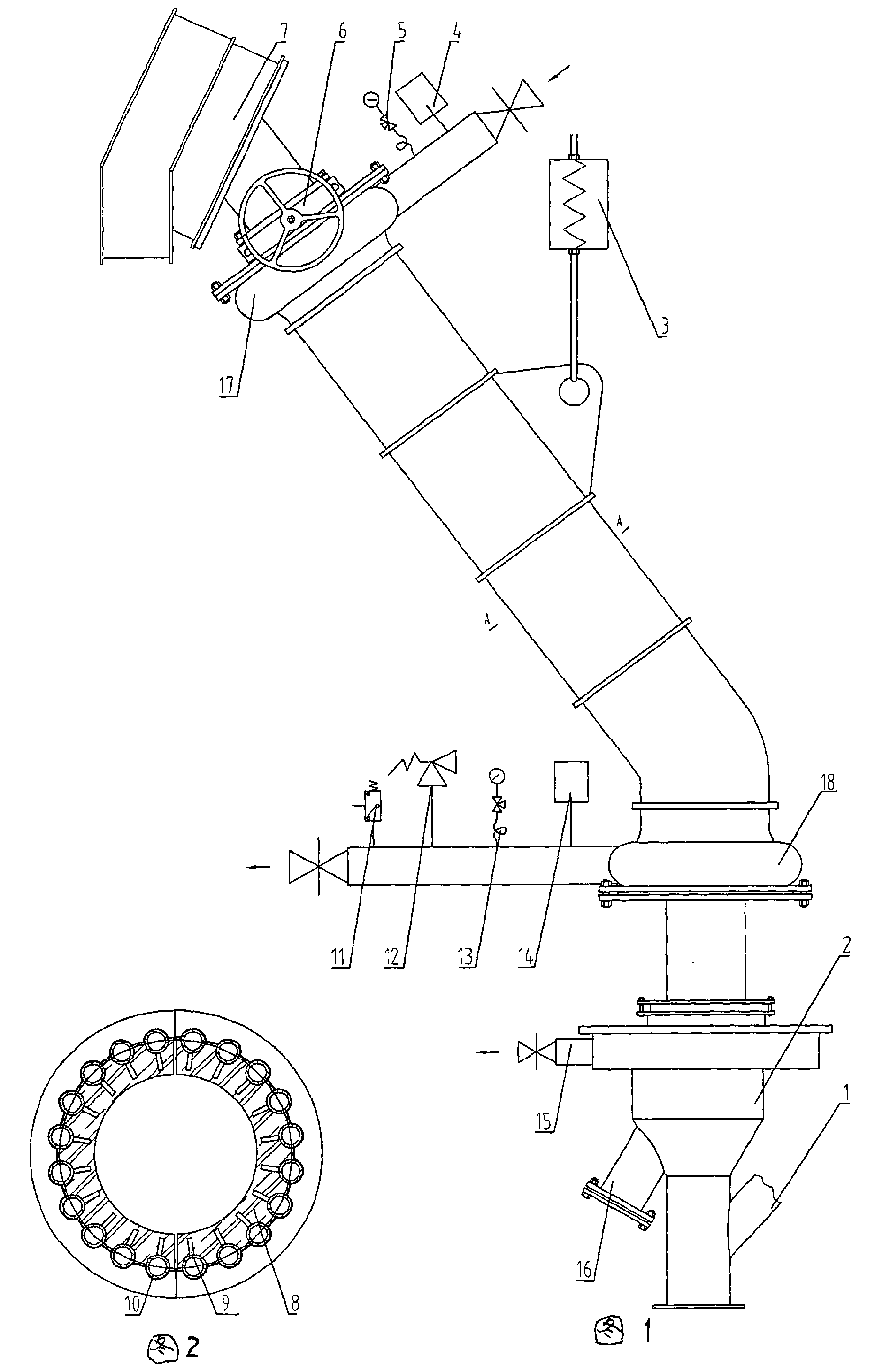 Film-type water-cooling lining wear-resistant plastic slag-roughing device