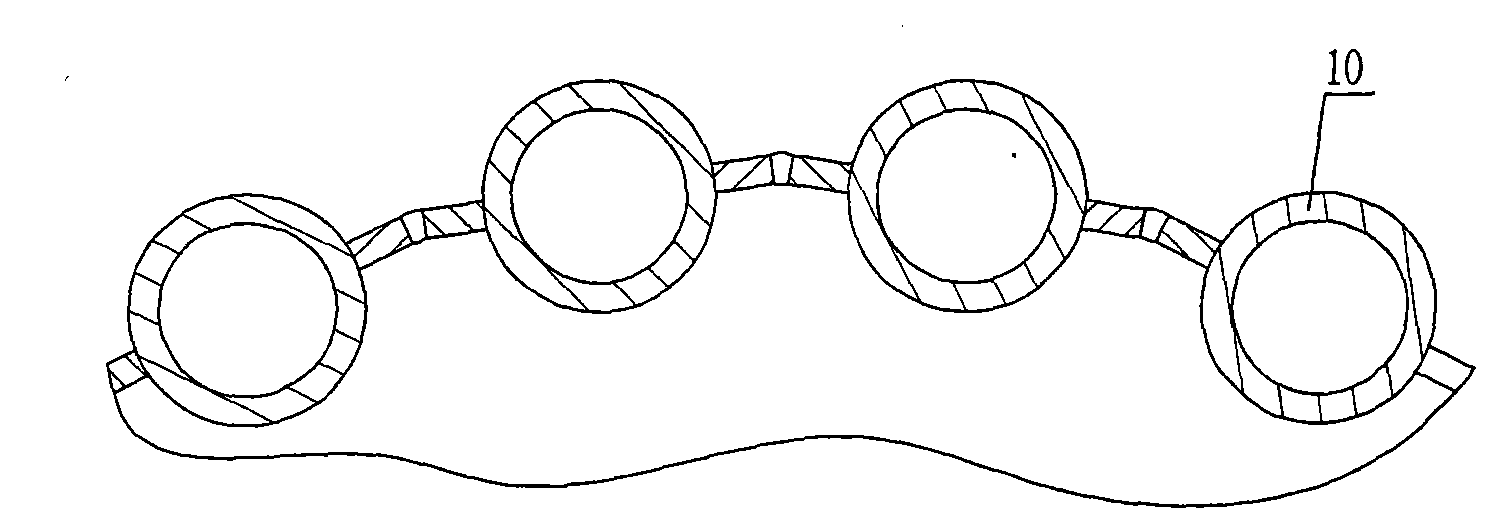 Film-type water-cooling lining wear-resistant plastic slag-roughing device