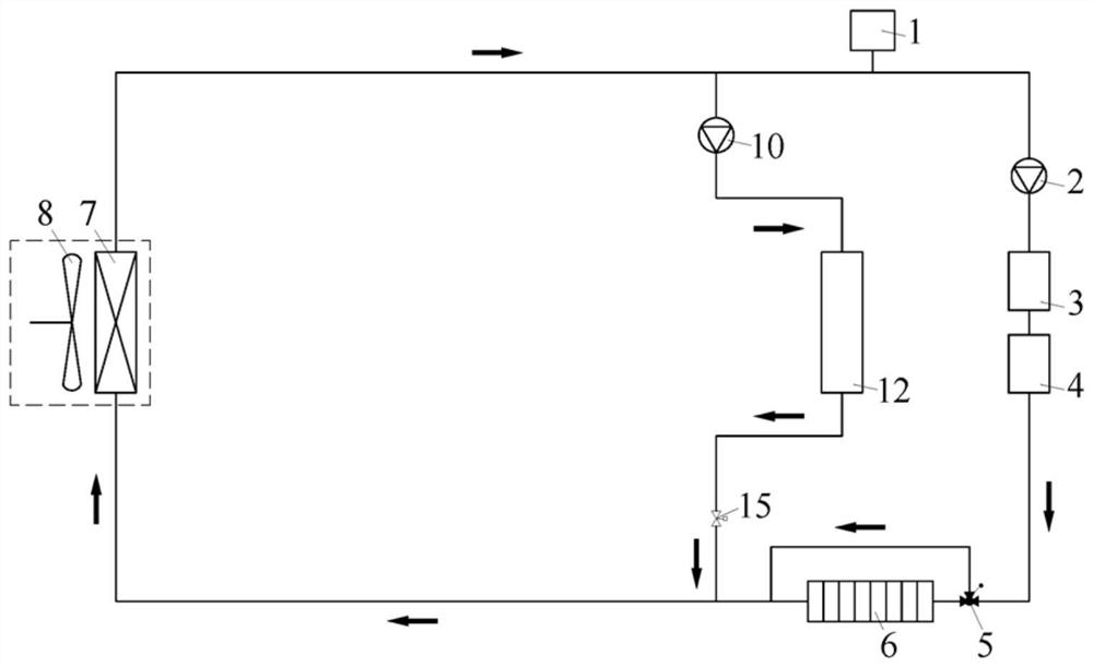 Water loop heat pump type electric vehicle heat management system based on phase change heat storage