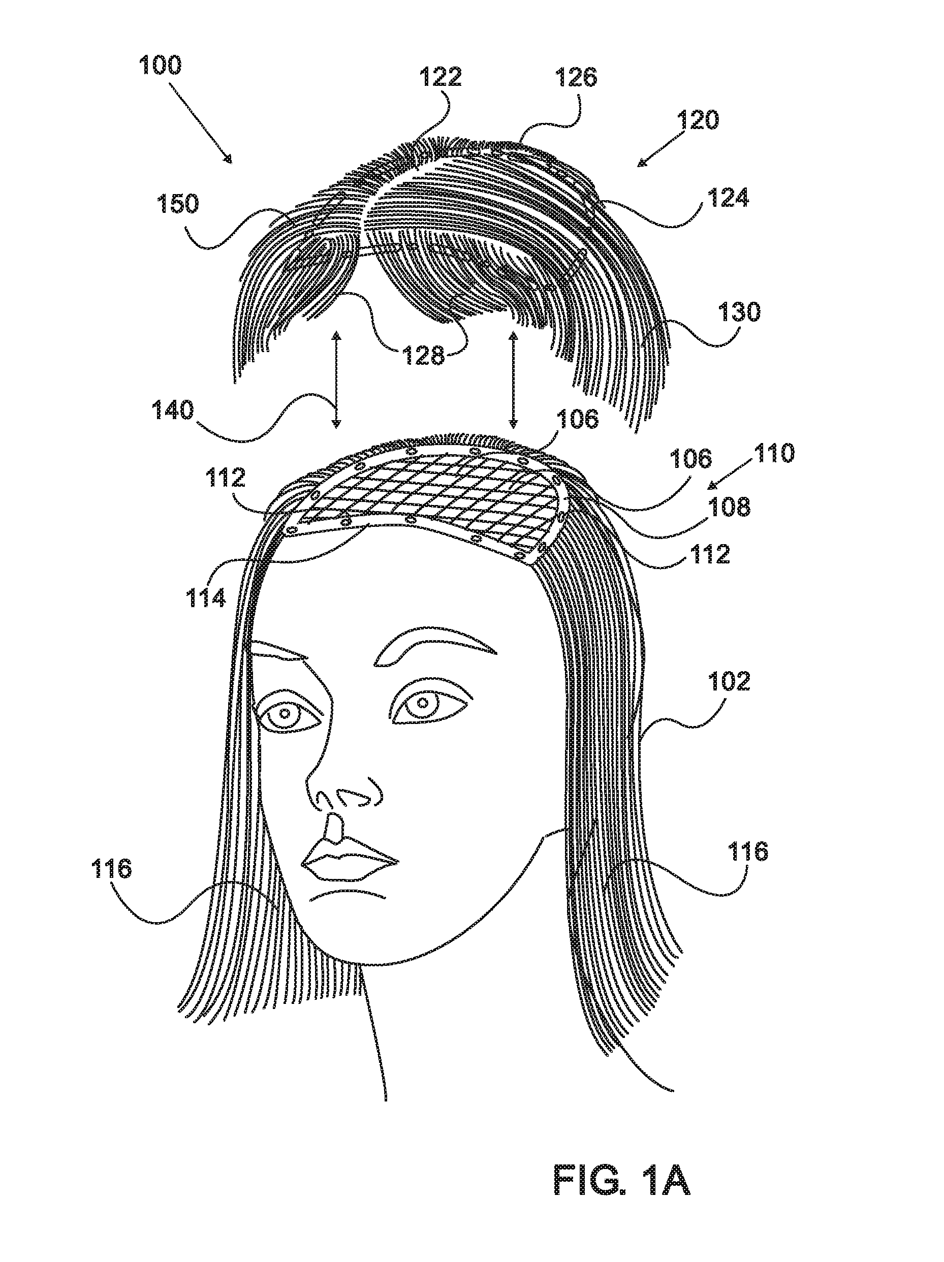 Detachable wig arrangement and method