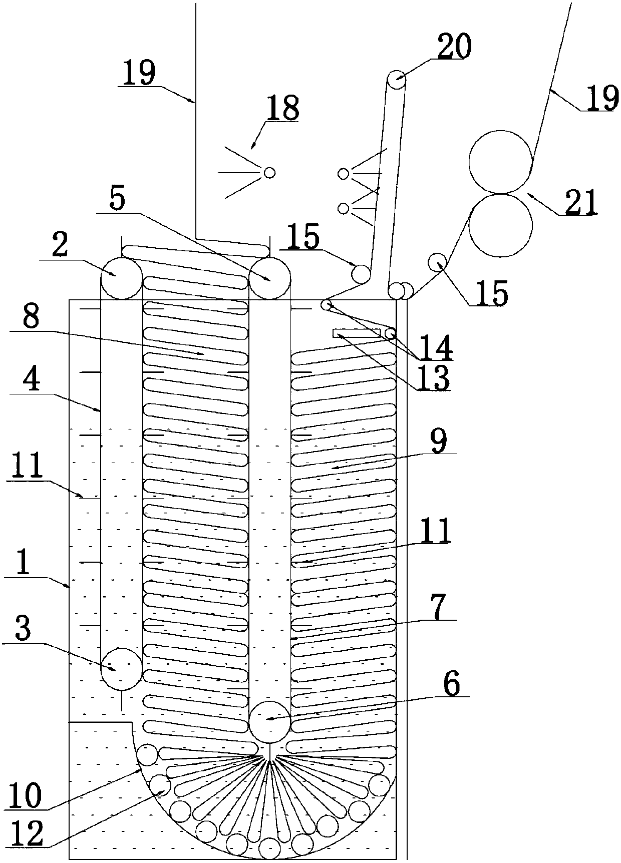 Vertical washing trough