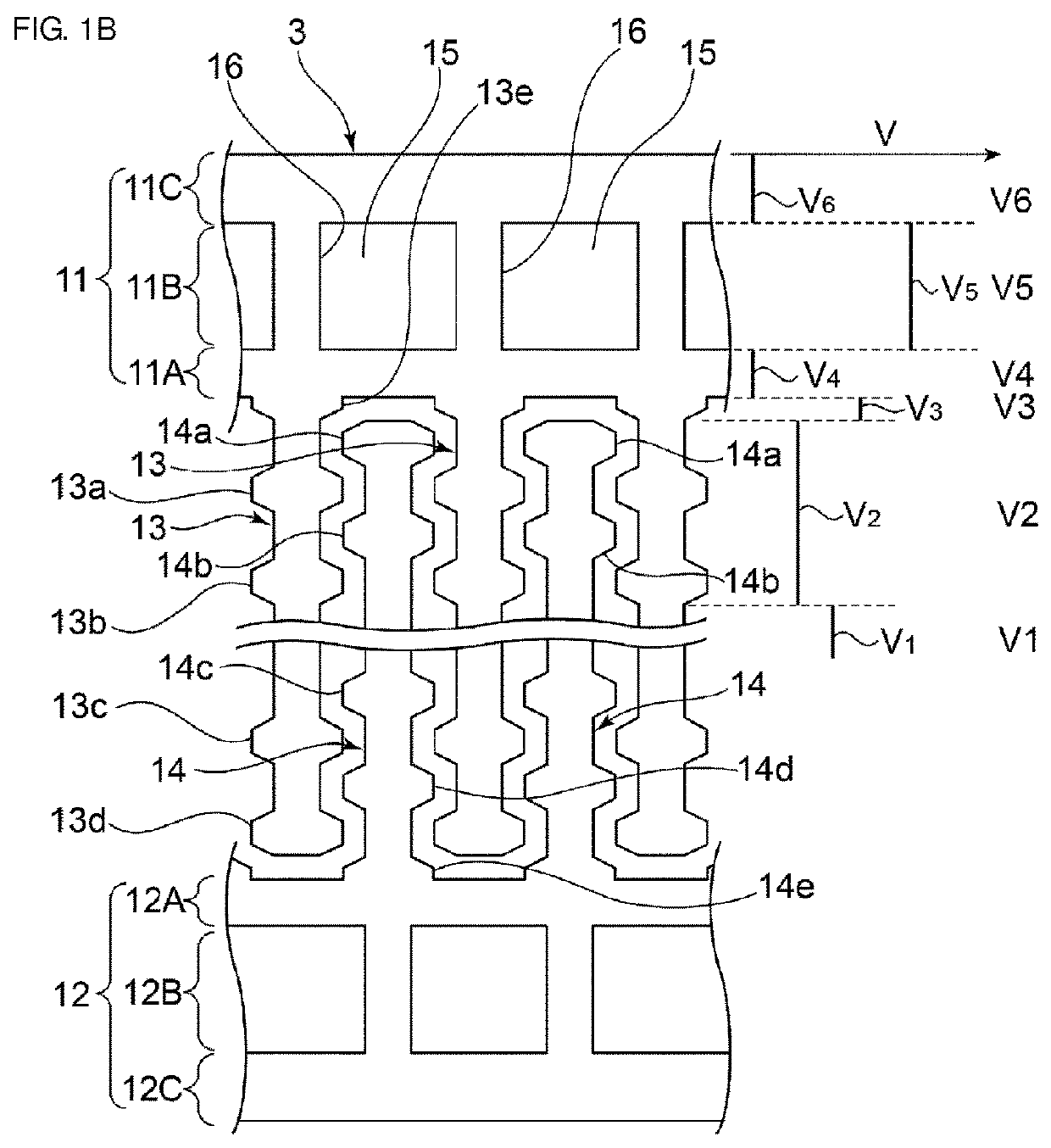 Elastic wave device including electrode fingers with elongated sections