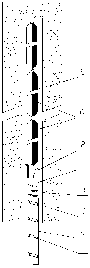 Resin anchoring agent bag breaking and stirring device and bag breaking and stirring method