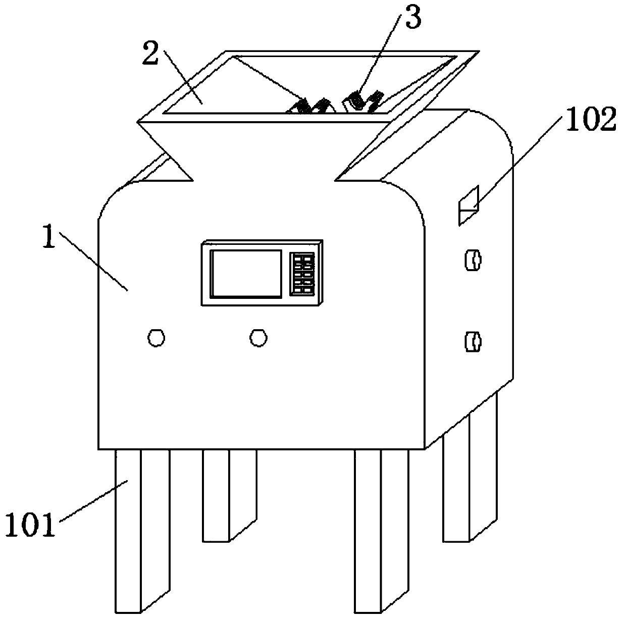 Flow line operating cycle operation-based semi-automatic crushing device for traditional Chinese medicine cooked pseudo-ginseng