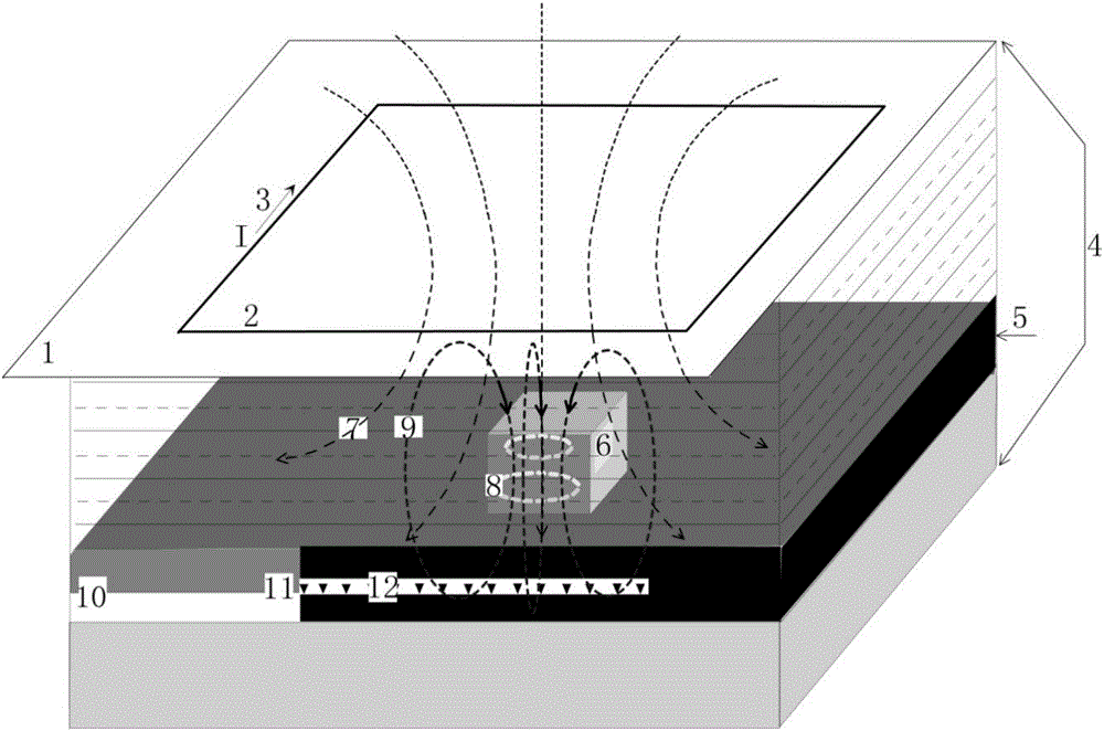 Transient electromagnetic method earth aperture detection method and device