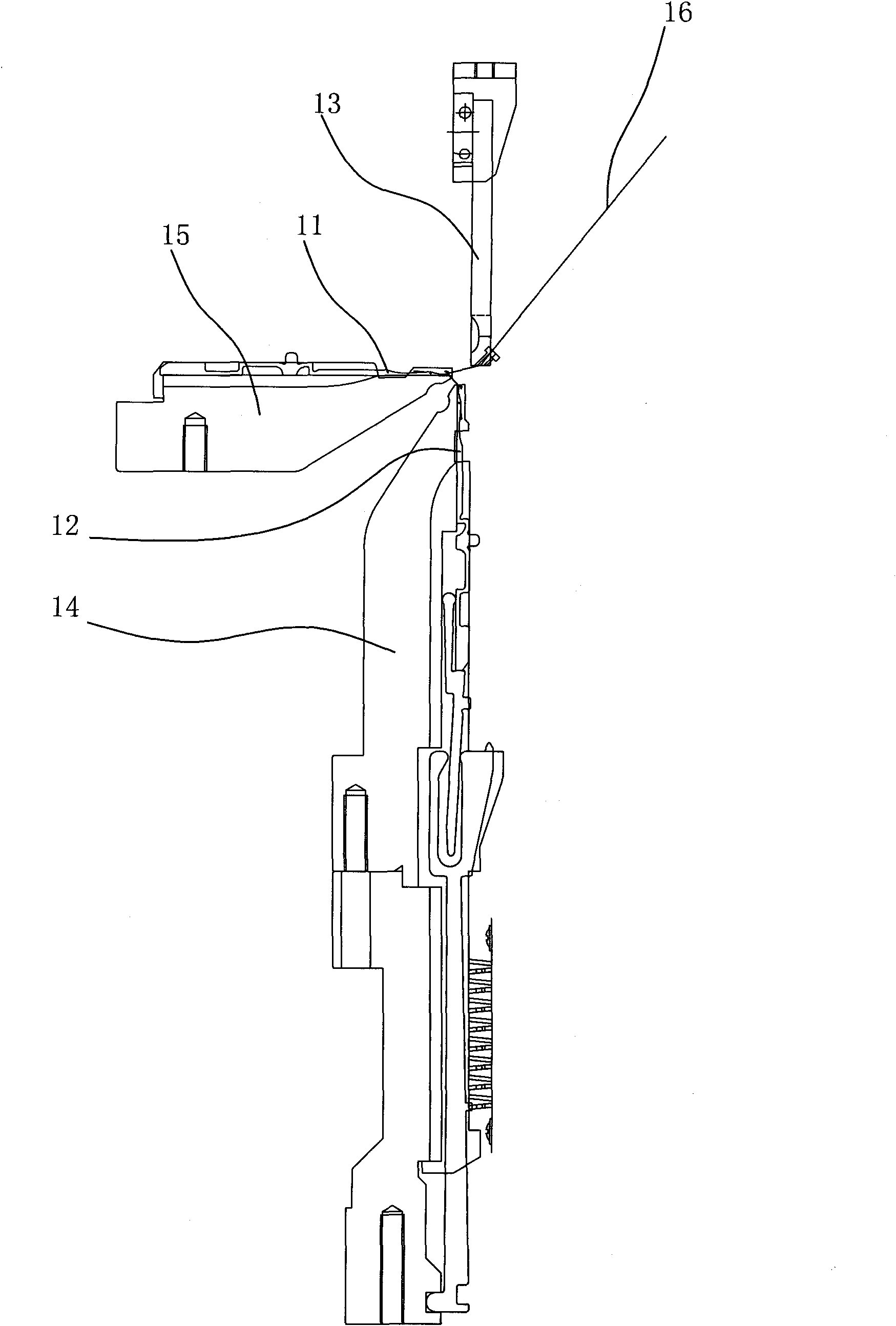 Double-faced jacquard circular knitting machine capable of weaving terry weave