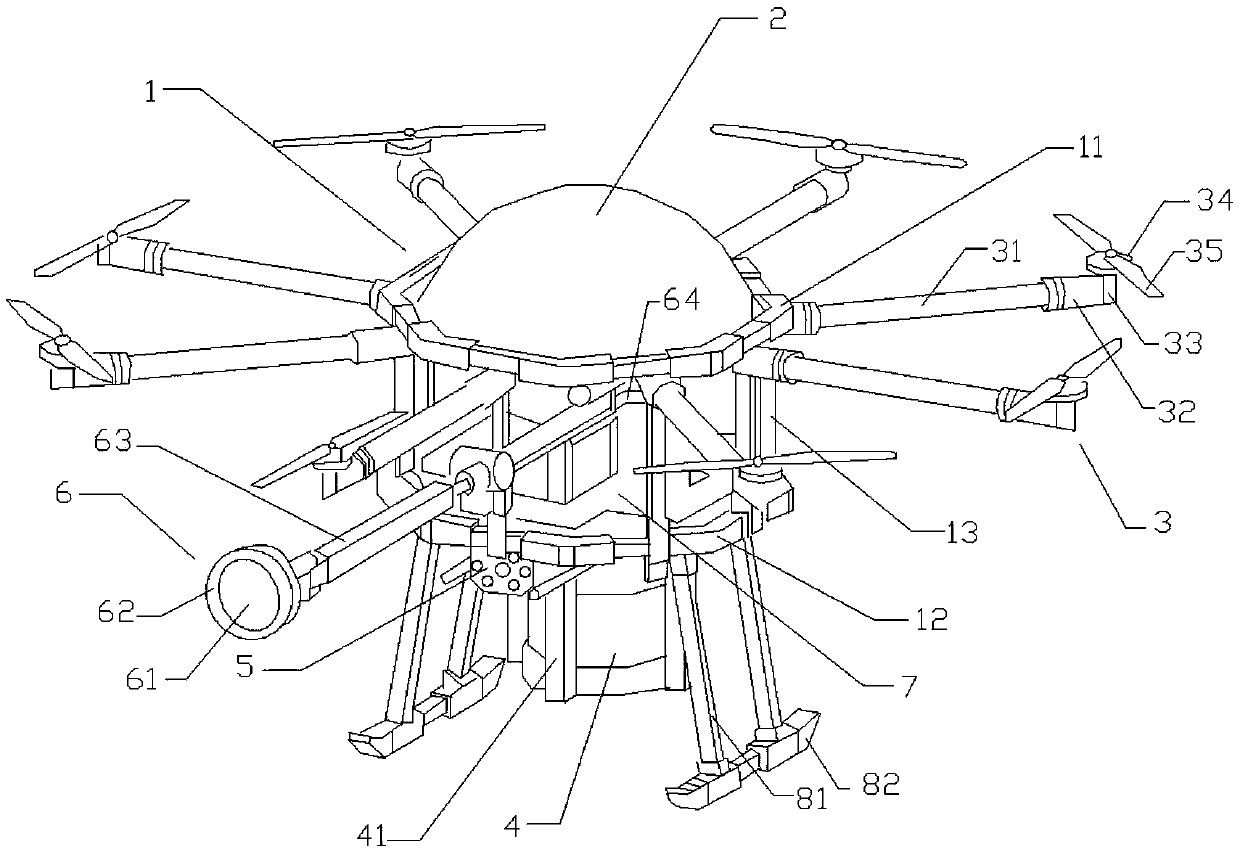 Aerial robot for cleaning outer walls and glass of high-rise building