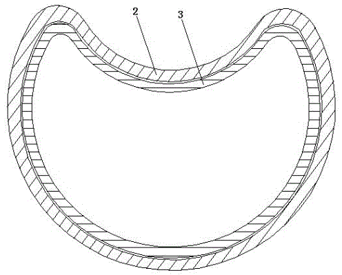 Lined copper pipe with externally-pushed deformation structure of umbrella handle