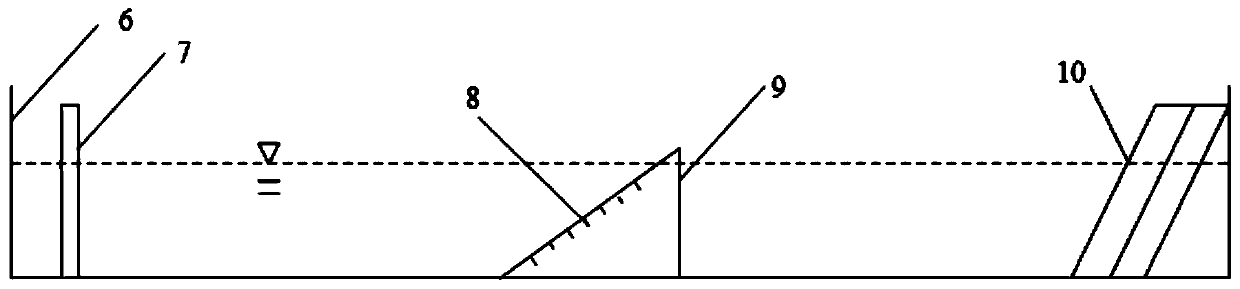 Breakwater model with variable slope angle and experimental system of breakwater model