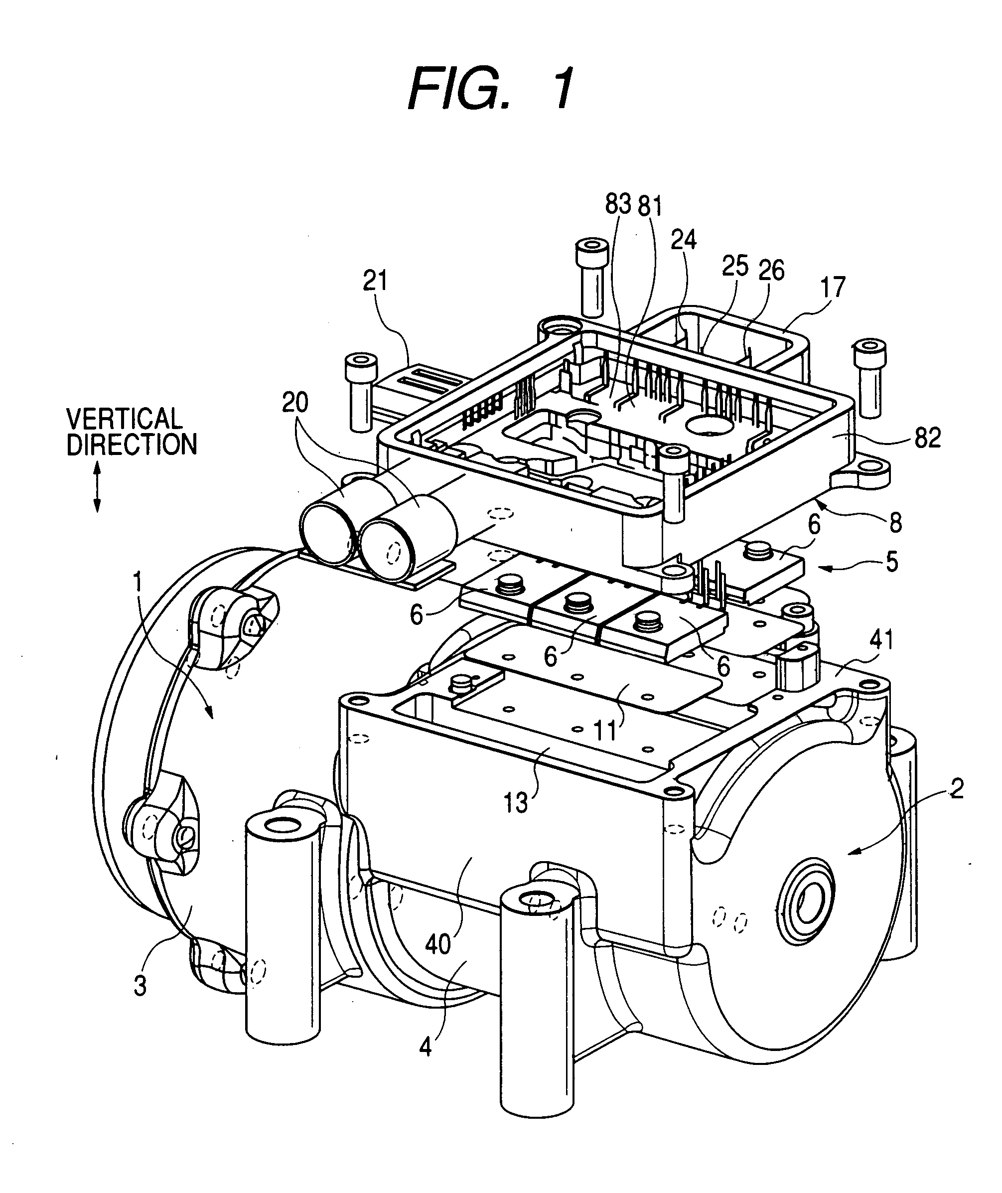 Inverter-integrated motor for an automotive vehicle