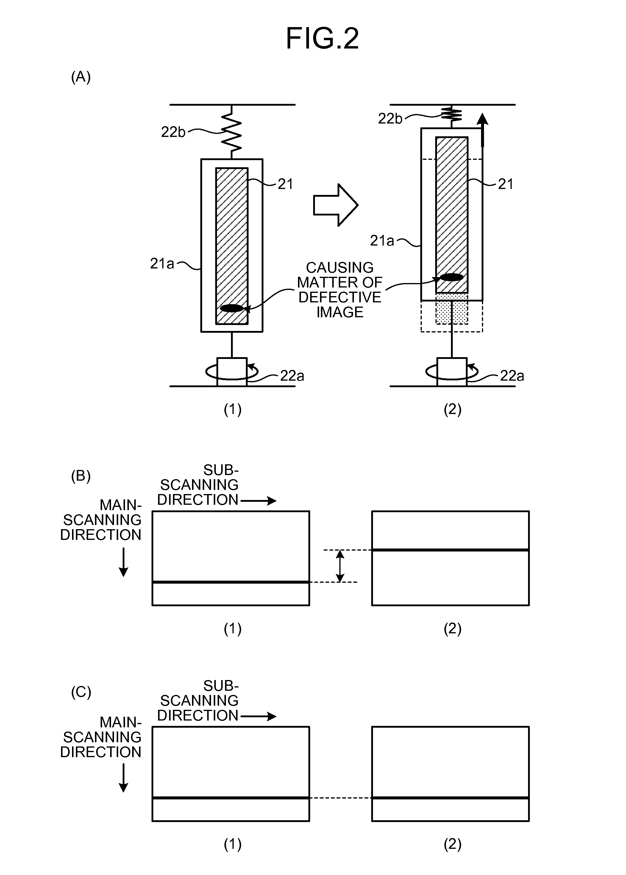 Image reading device and vertical stripe determination method