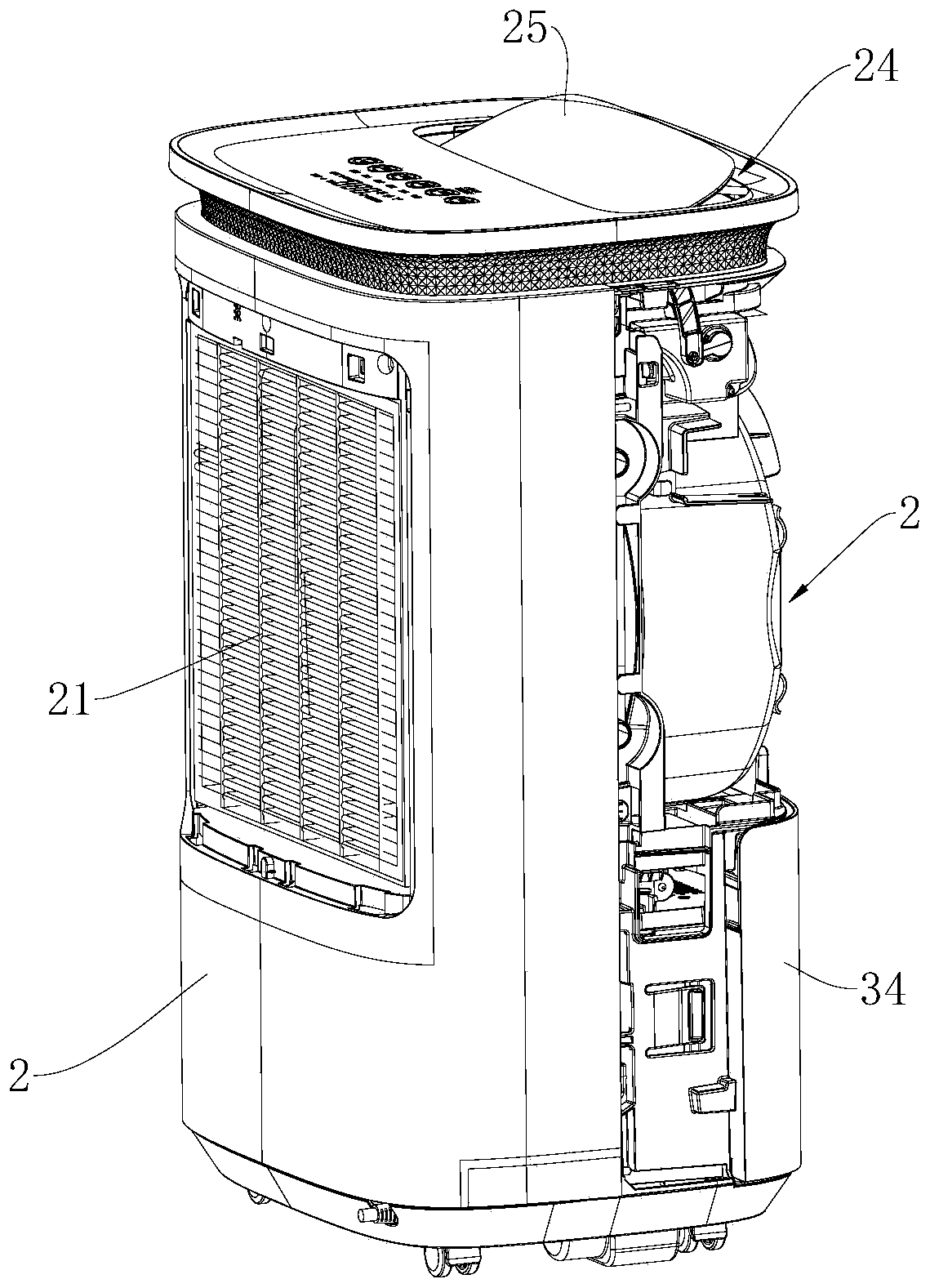 Dehumidification and purification integration machine