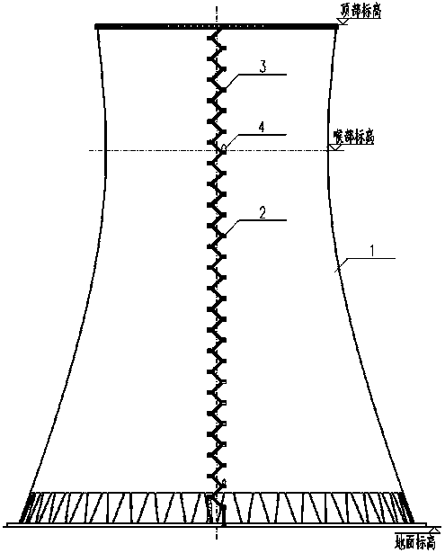 Double-curve cooling tower climbing ladder