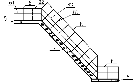 Double-curve cooling tower climbing ladder