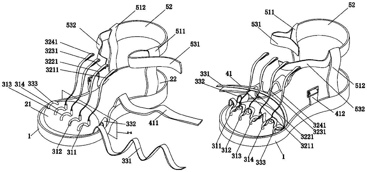 Foot scar contracture resistance auxiliary therapy shoe