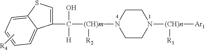 Benzothiophene alkanol piperazine derivatives and their use as antidepressant