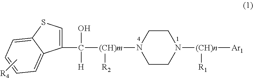 Benzothiophene alkanol piperazine derivatives and their use as antidepressant