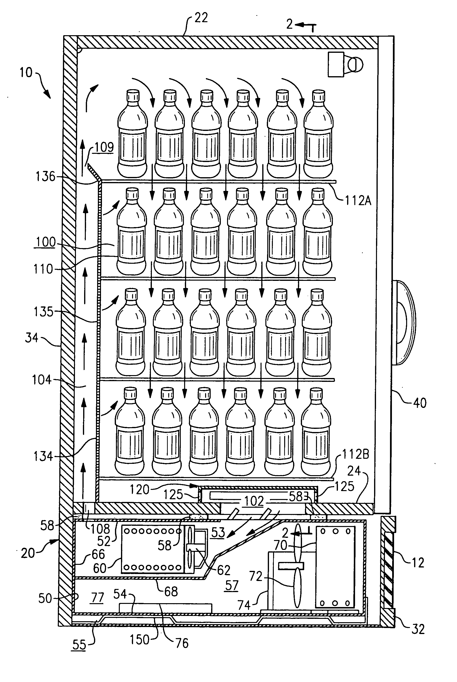 Bottom deck assembly for refrigerated merchandiser