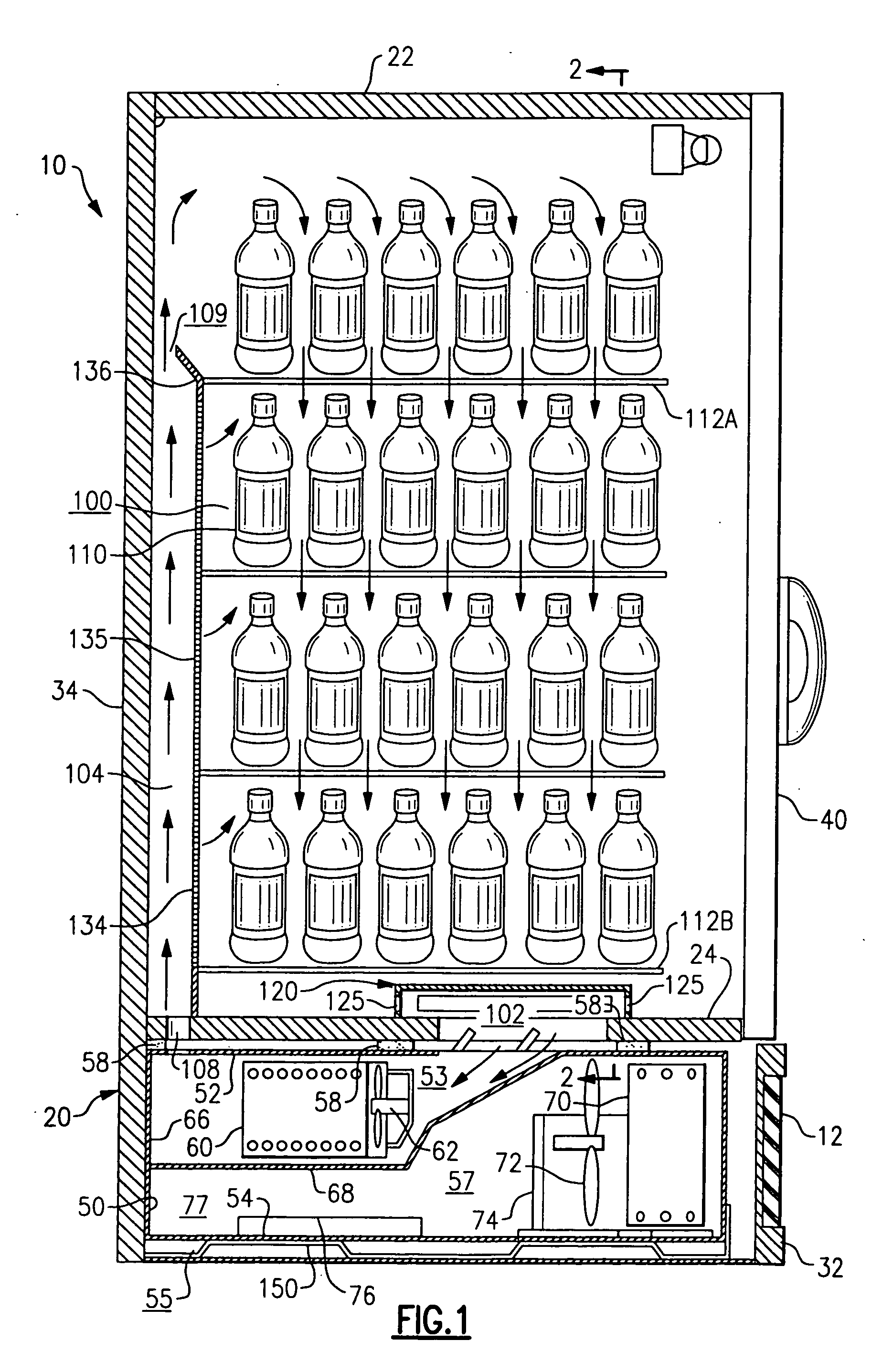 Bottom deck assembly for refrigerated merchandiser