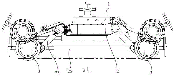 Road-rail car driven by rubber wheels