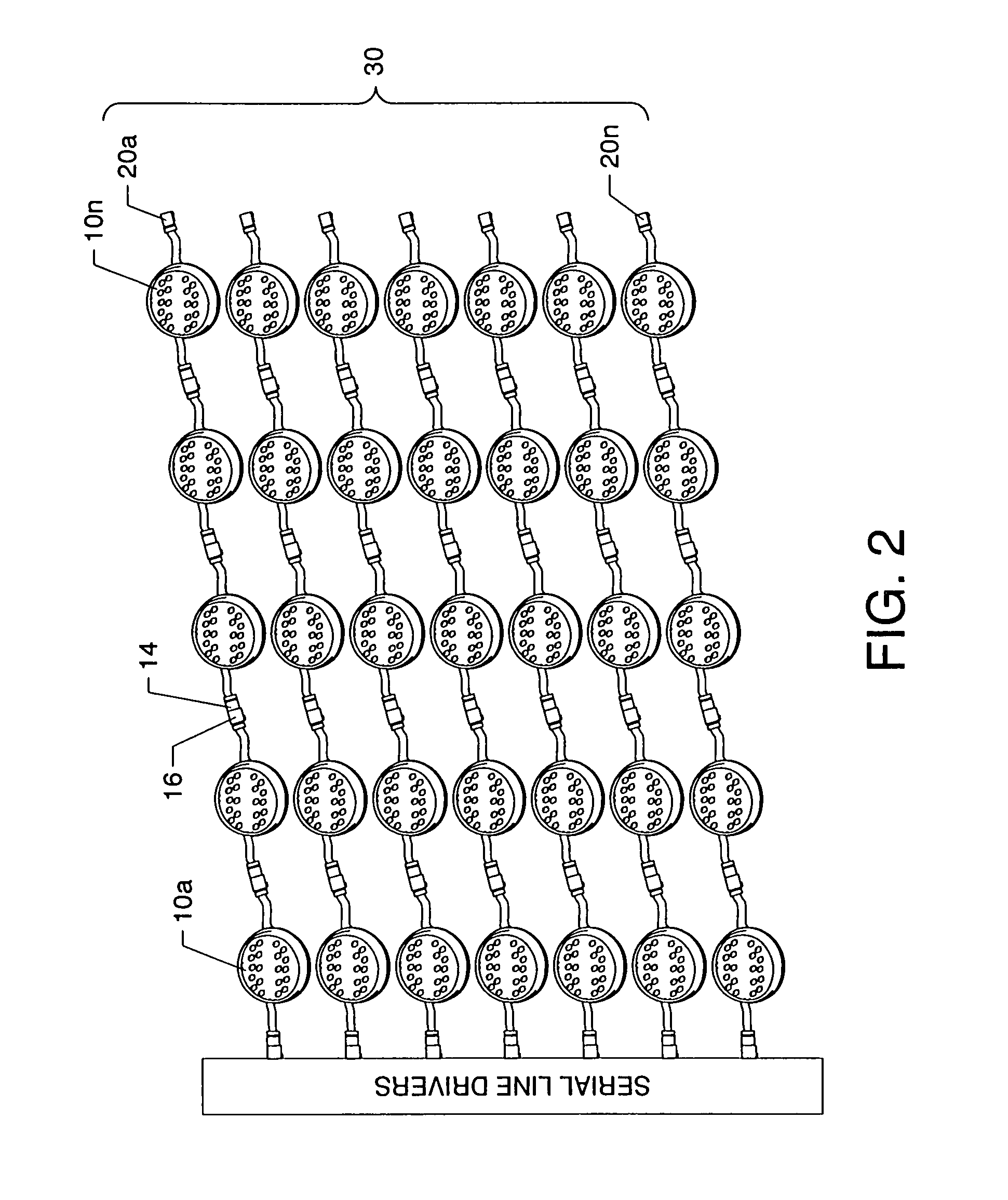 Flexible pixel element and signal distribution means