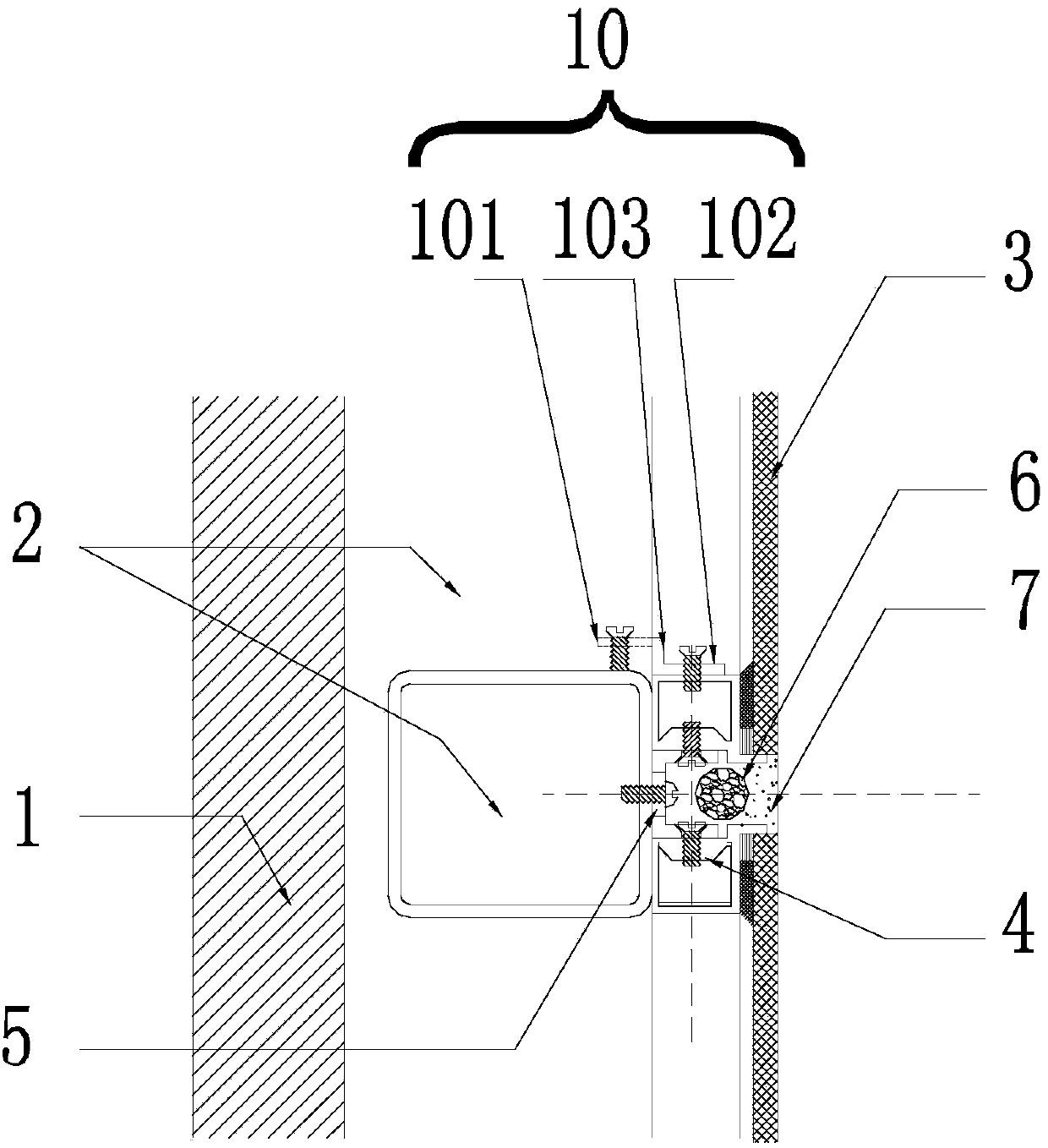 Architectural ceramic thin plate curtain wall dry hanging structure and construction method thereof