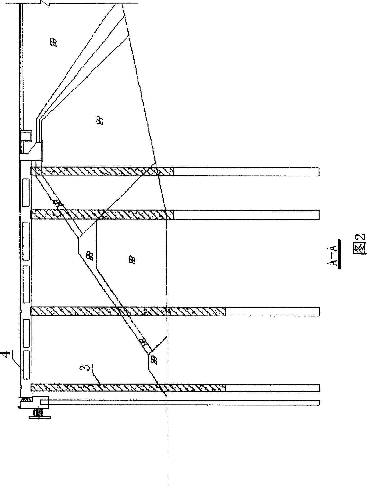 Integrated casing board type long piled wharf