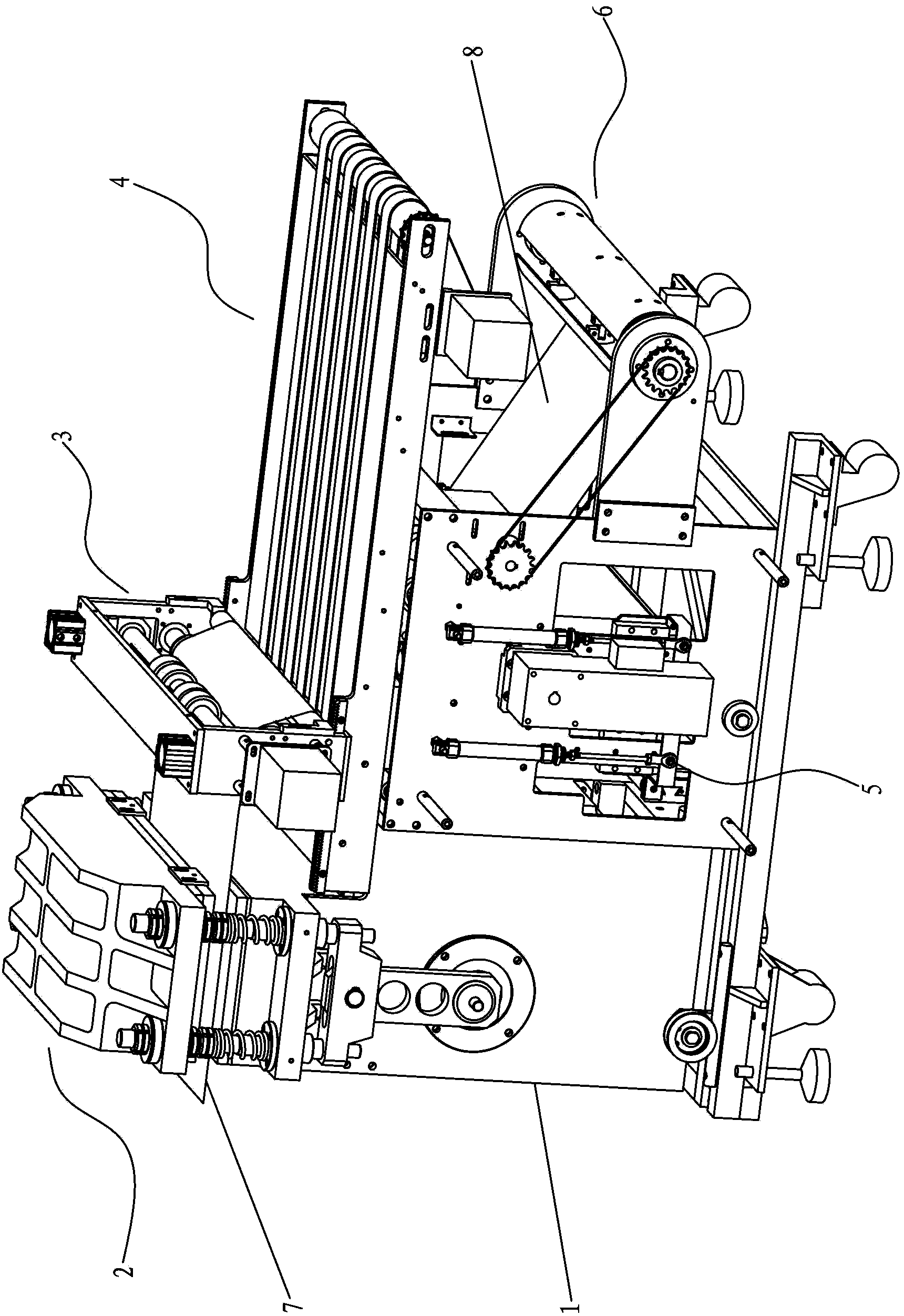 Die-cutting machine for producing single output standing pouches