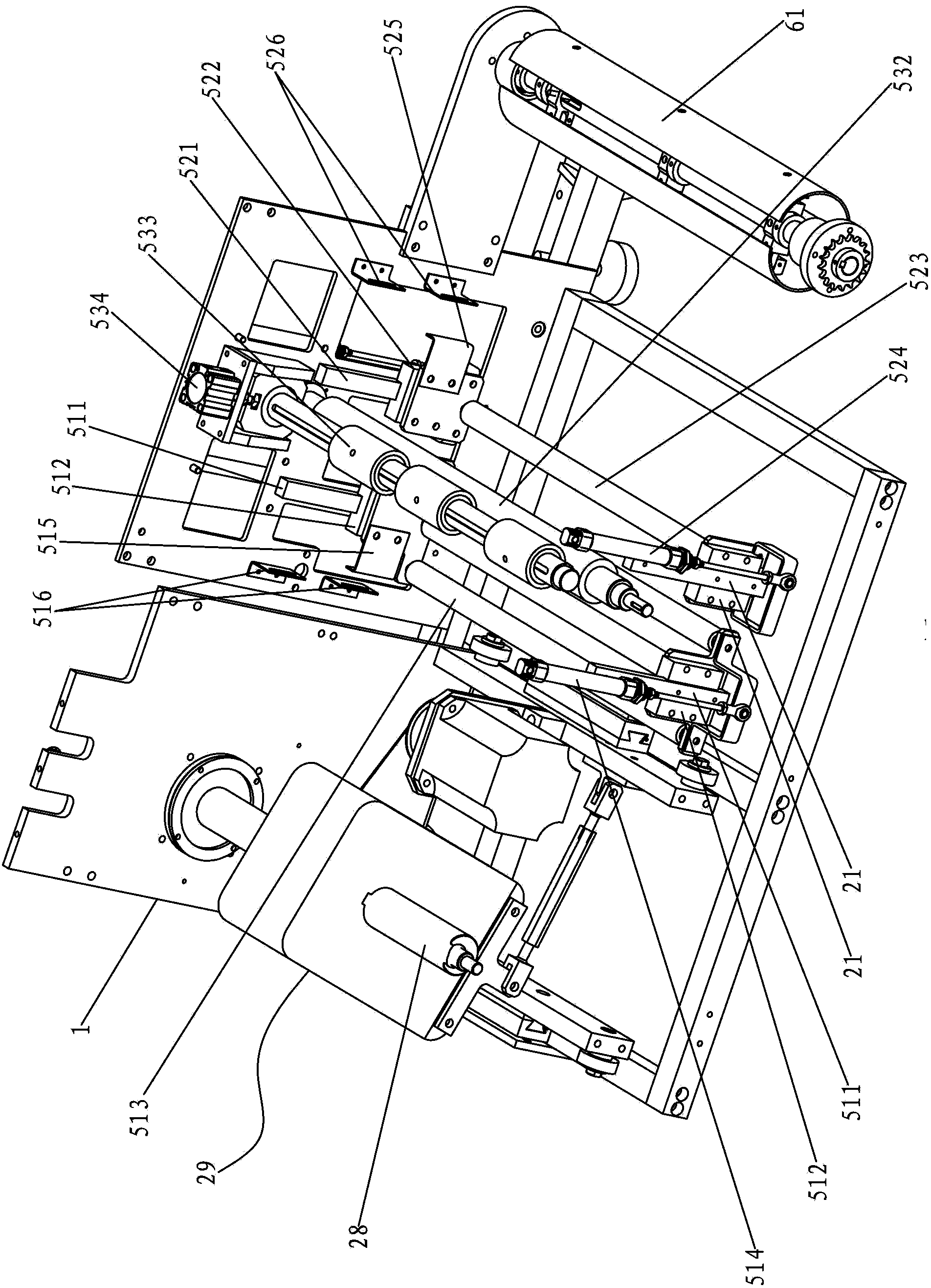 Die-cutting machine for producing single output standing pouches