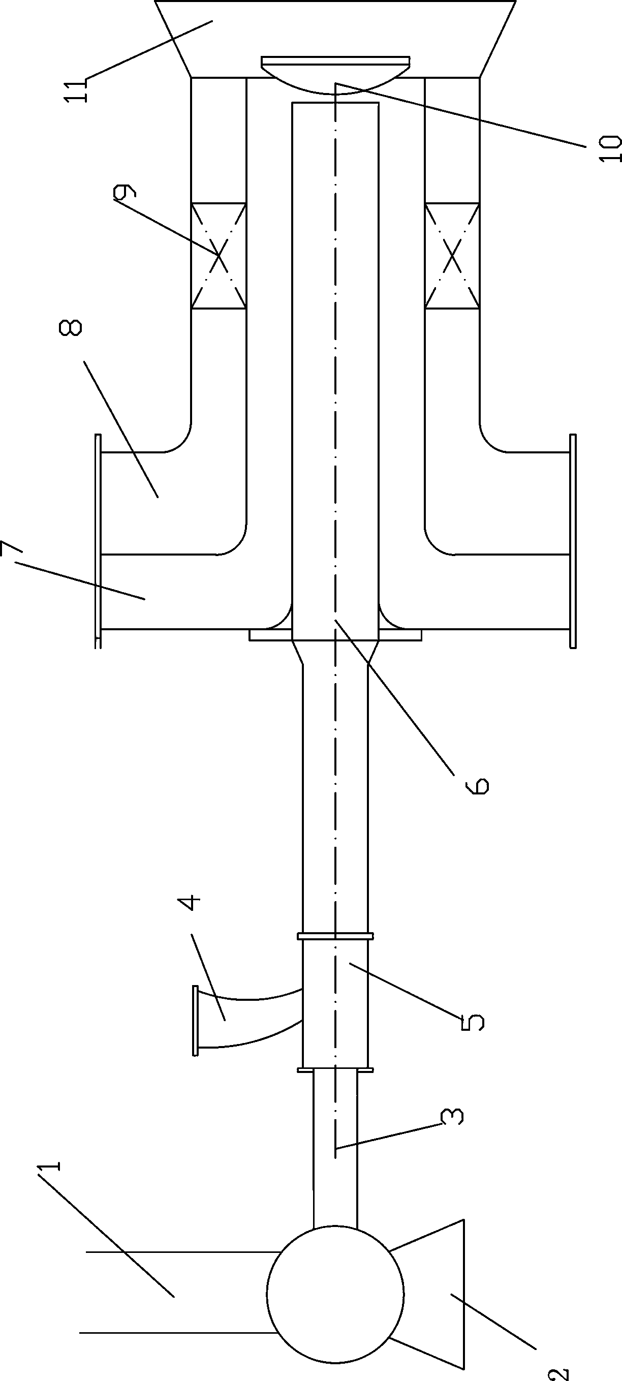 Medium-and-low temperature hot fume powder feeding type coal powder combustion device and combustion process thereof