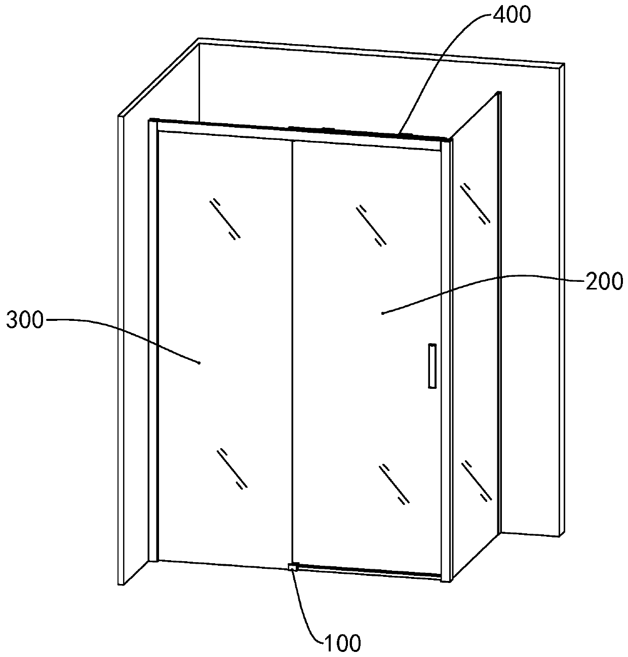 A guide clip assembly and a shower door