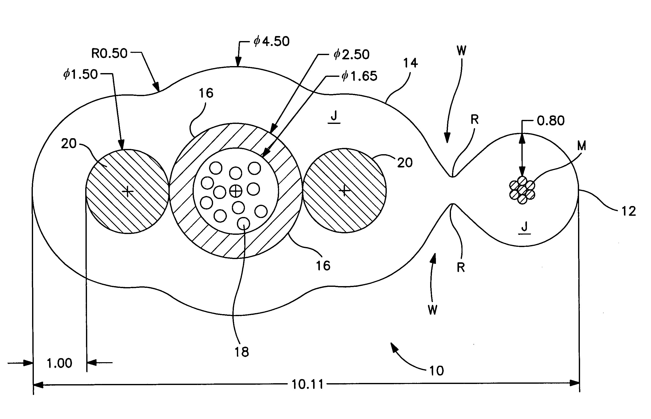 Locatable dielectric optical fiber cable having easily removable locating element