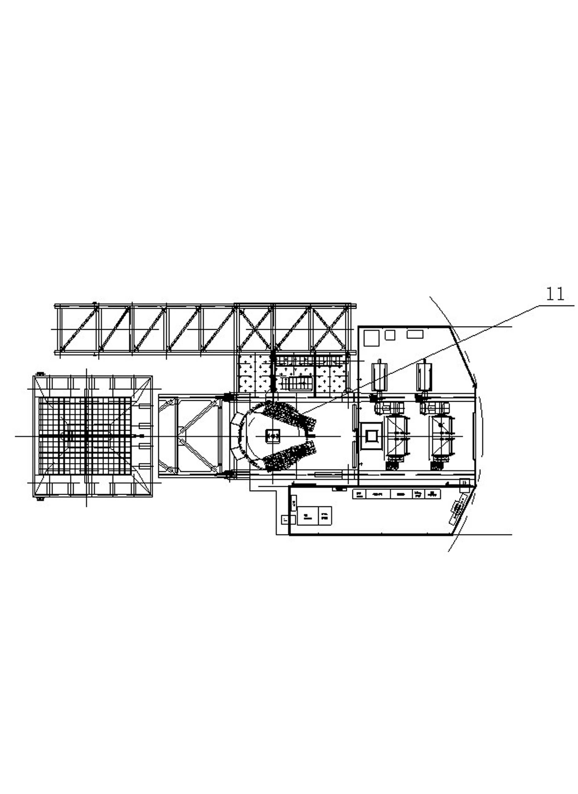 Horizontal luffing grab portal crane