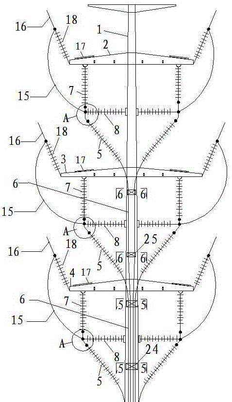 A double-circuit cable terminal steel pipe pole for overhead transmission lines