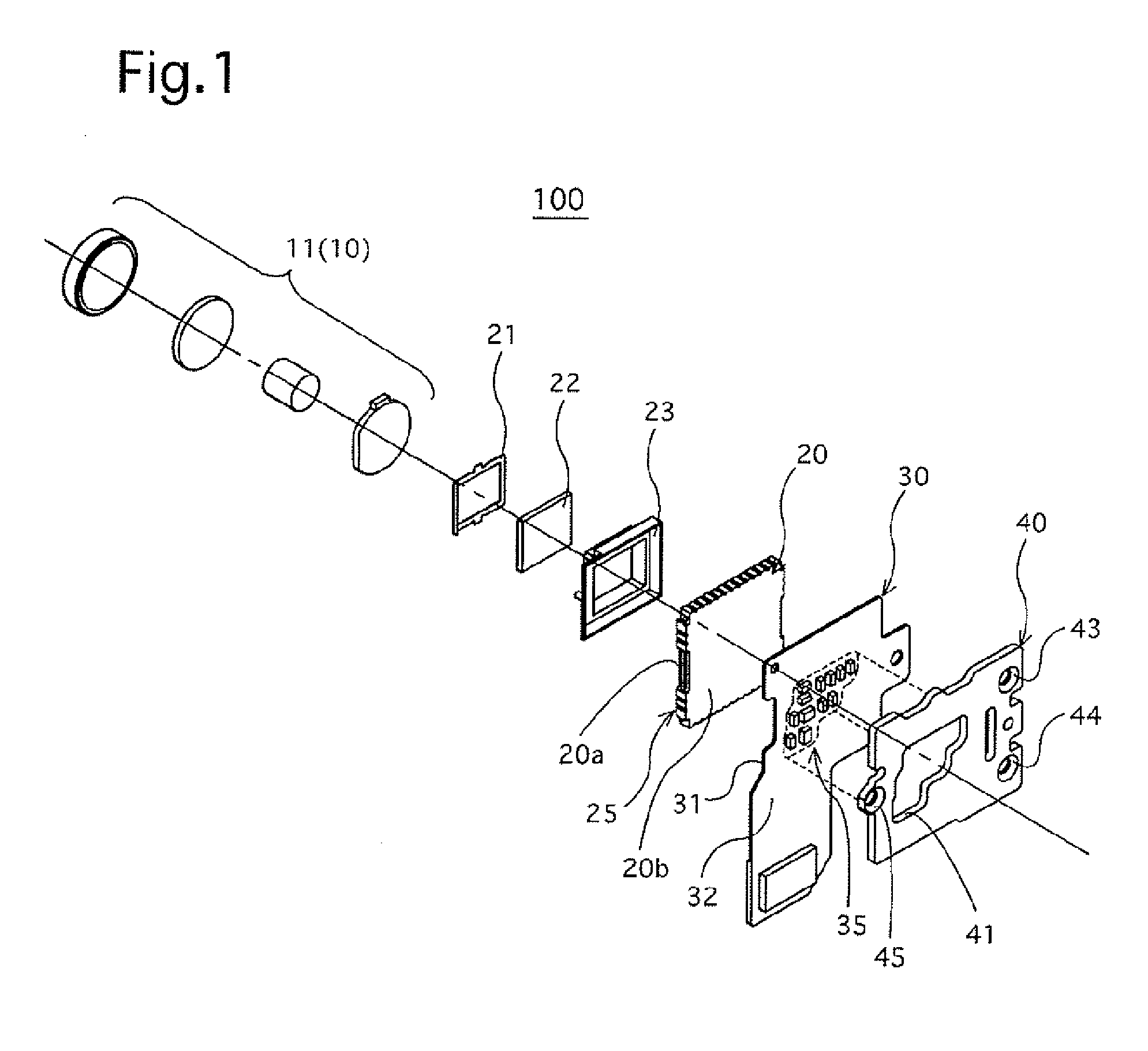 Image pickup device mounting structure