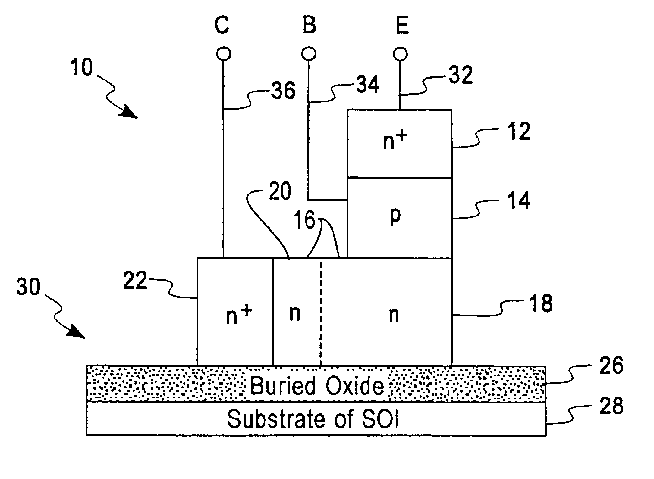 Fully-depleted-collector silicon-on-insulator (SOI) bipolar transistor useful alone or in SOI BiCMOS