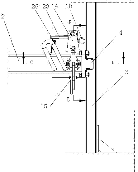 Integral lifting scaffold force feedback anti-drop locking mechanism