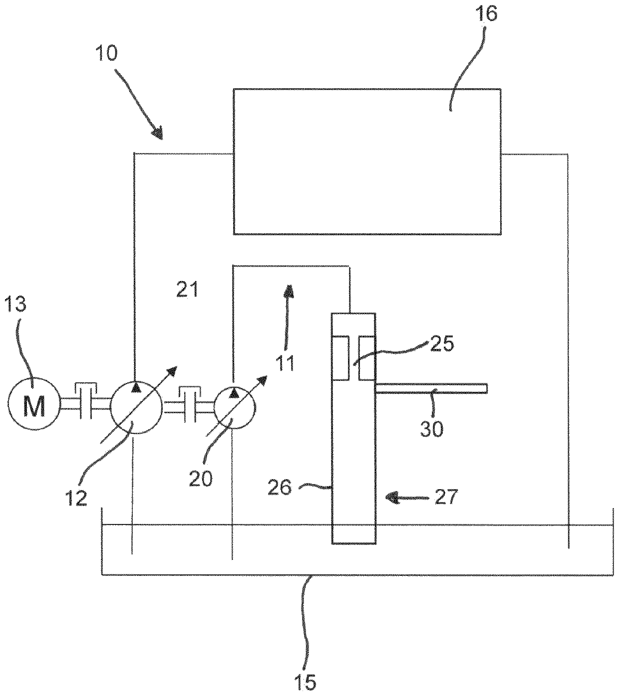 Hydraulic device for degassing and dewatering a hydraulic oil