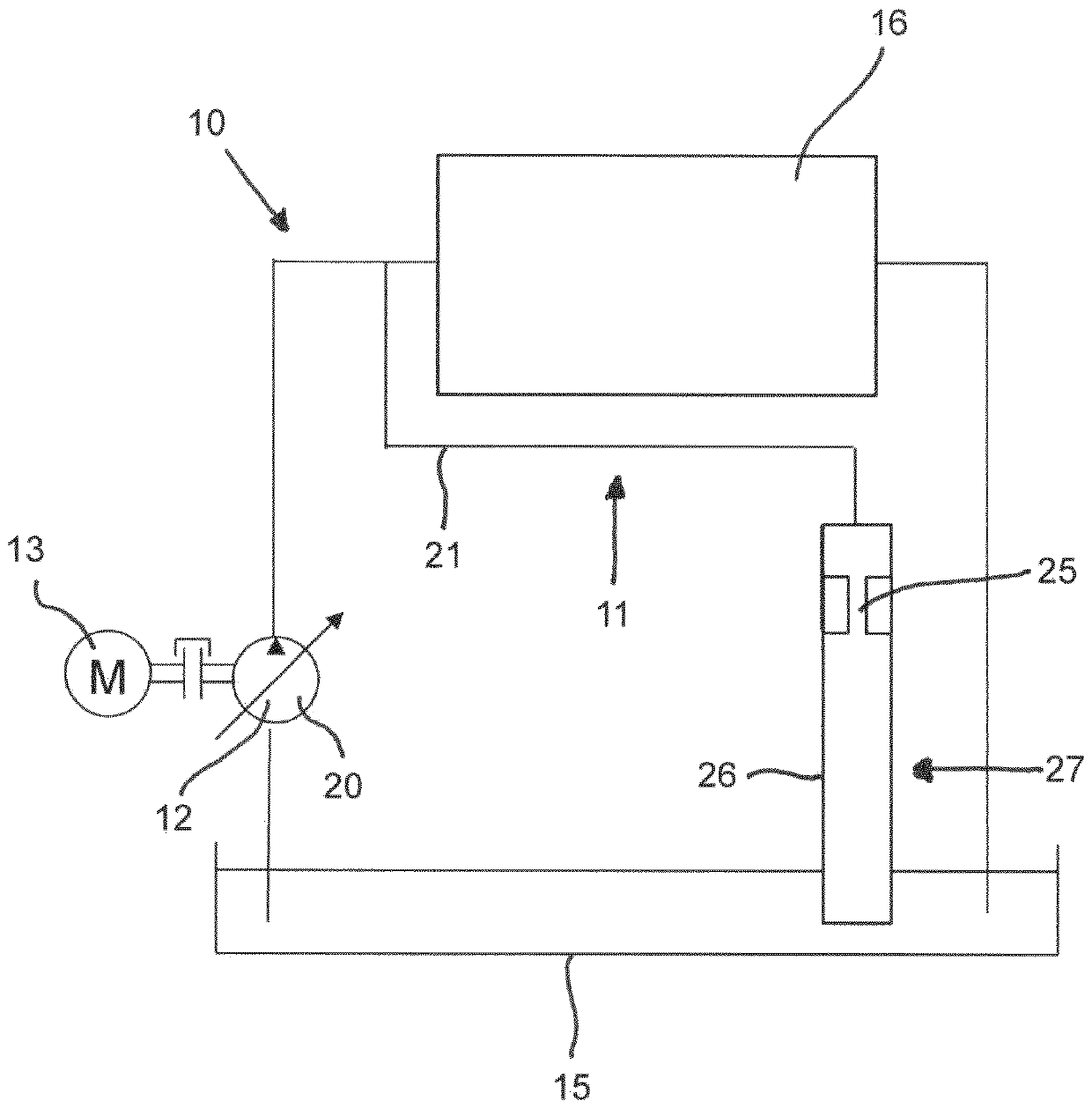 Hydraulic device for degassing and dewatering a hydraulic oil