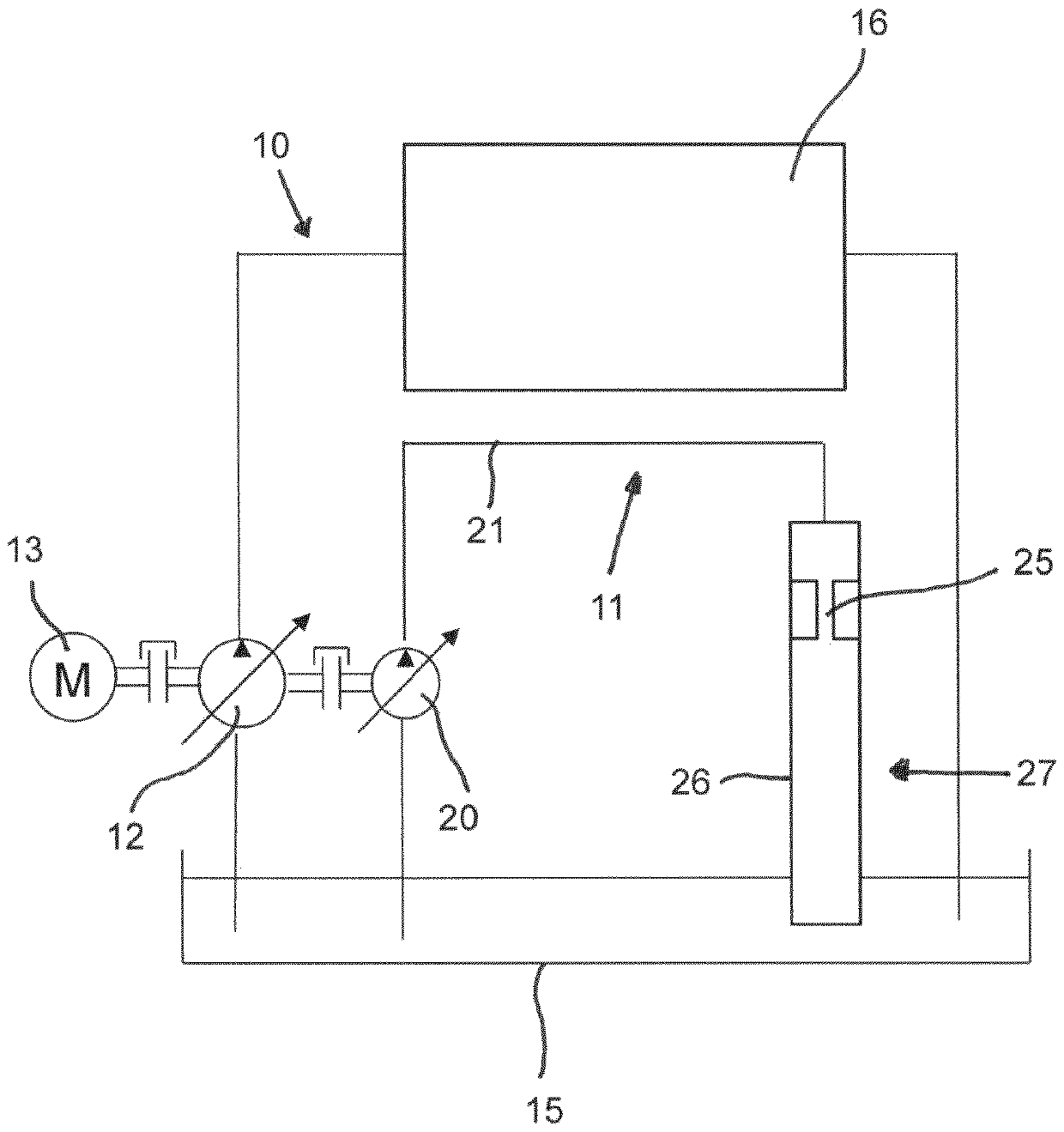 Hydraulic device for degassing and dewatering a hydraulic oil