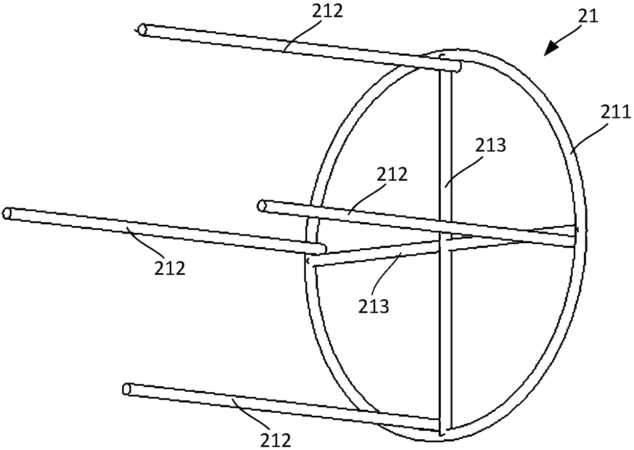 Supporting structure and supporting method for processing steel reinforcement cage by roll seam welding machine