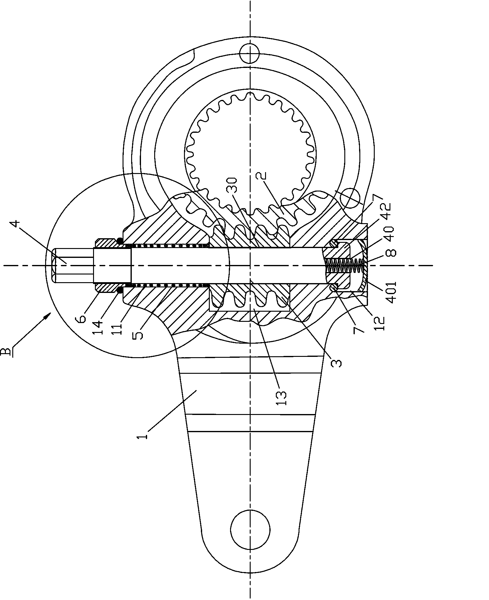 Hand-operated adjusting arm capable of completely locking adjusting shaft and worm