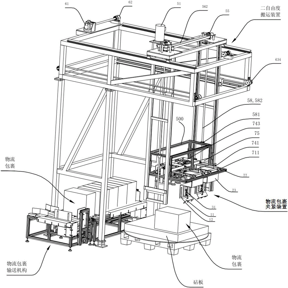 Application method of logistic stacking machine