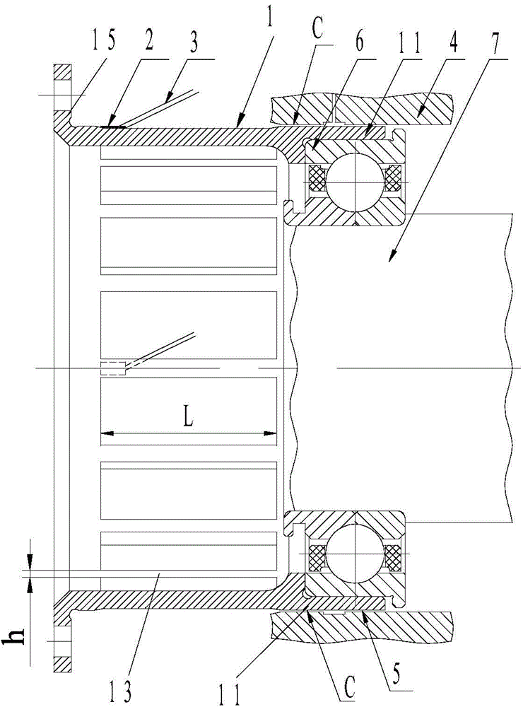 Elastic supporting device vibration strain monitoring method