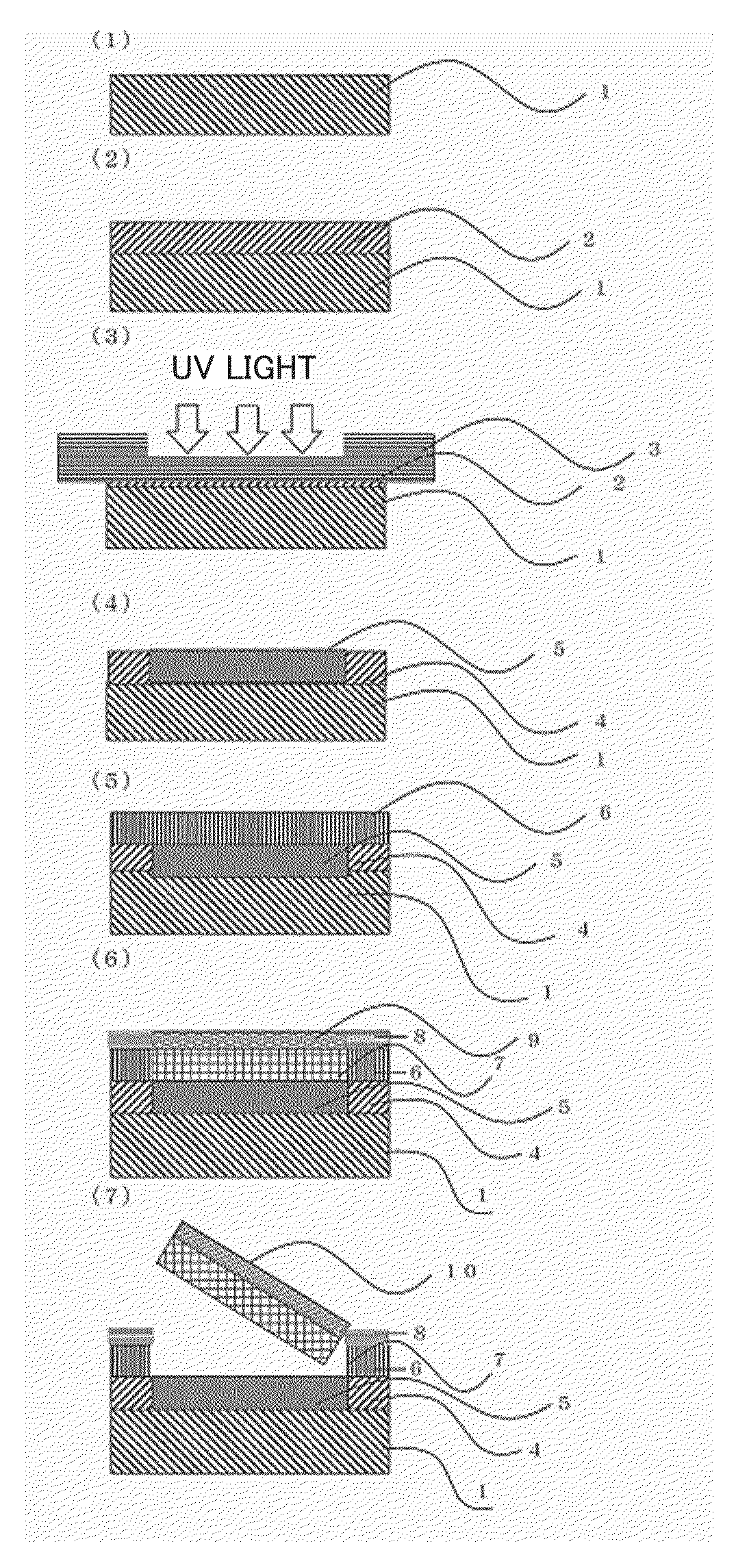 Method for producing layered product, layered product, method for producing layered product with device using said layered product, and layered product with device