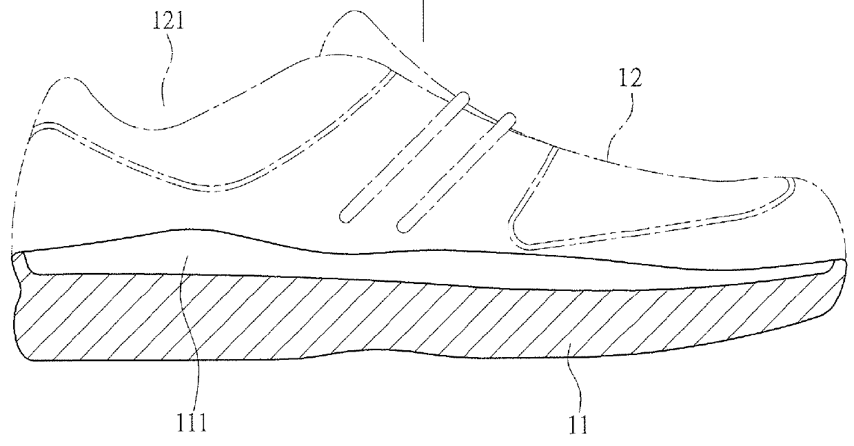 Structure of athletic shoe