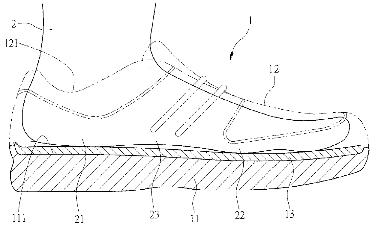 Structure of athletic shoe