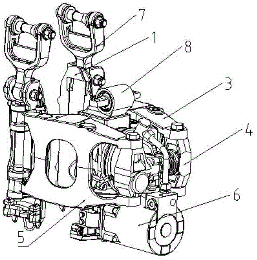 Railway locomotive vehicle braking clamp unit