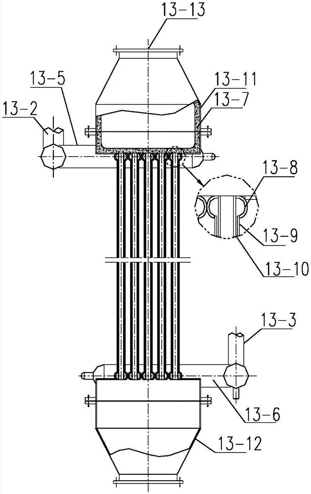 Coke oven raw gas high temperature segment heat high efficient recovering device